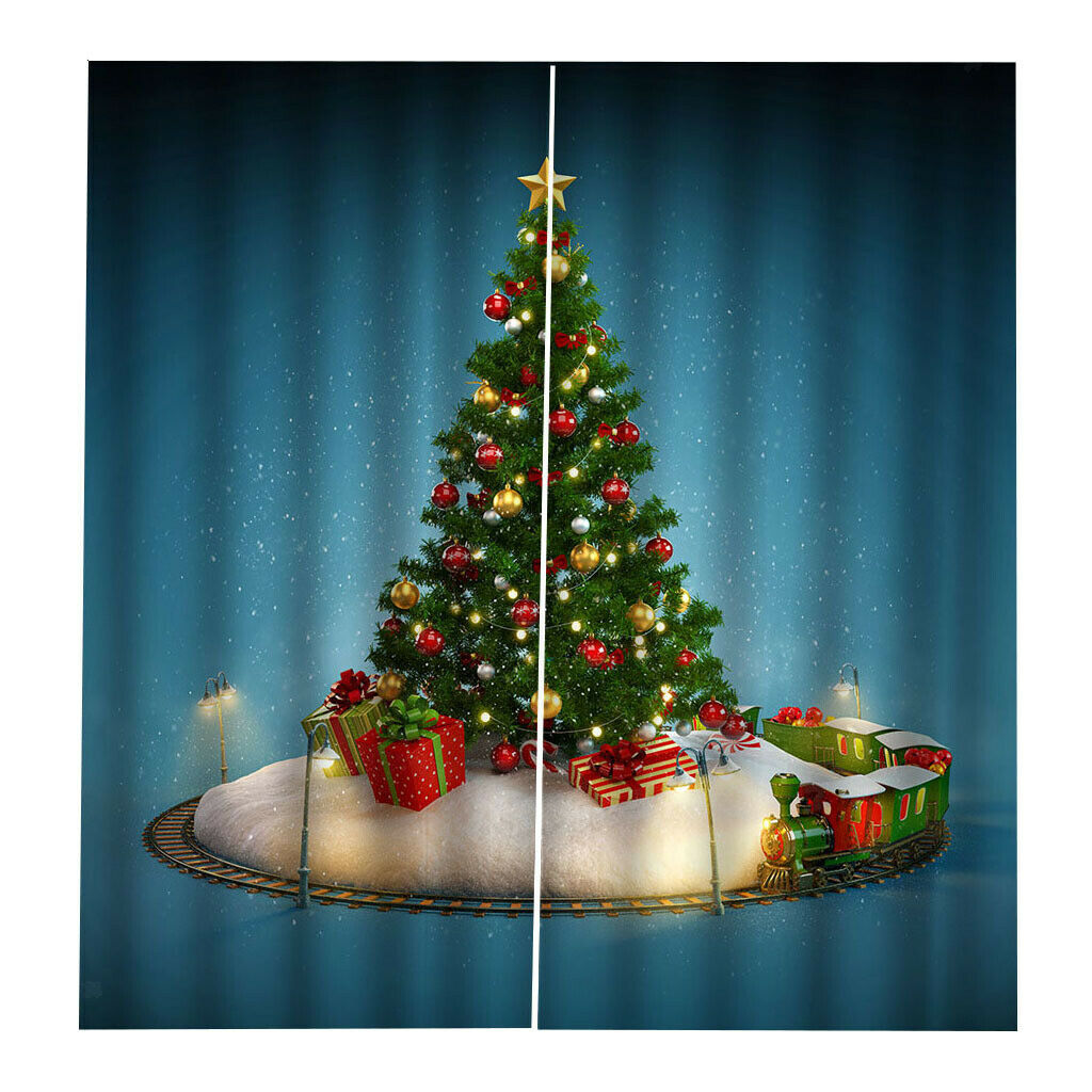 Christmas Pattern Living Room Bedroom Window Drapes For Home Kids Room Decor
