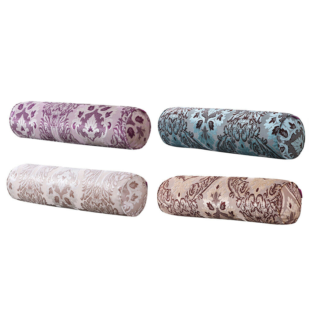 Pack of 2 Long Neck Roll Pillow Round Bolster Legs Support w/Removable Cover
