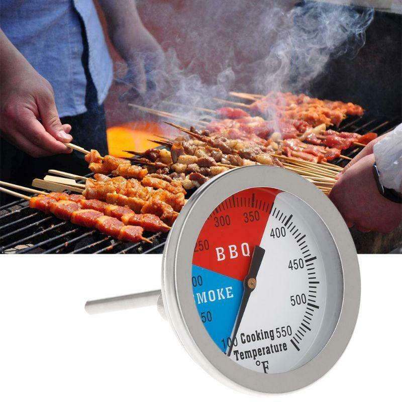 2" 550F BBQ Thermometer Gauge Barbecue Grill Wood Smoker Charcoal Heat Indicator
