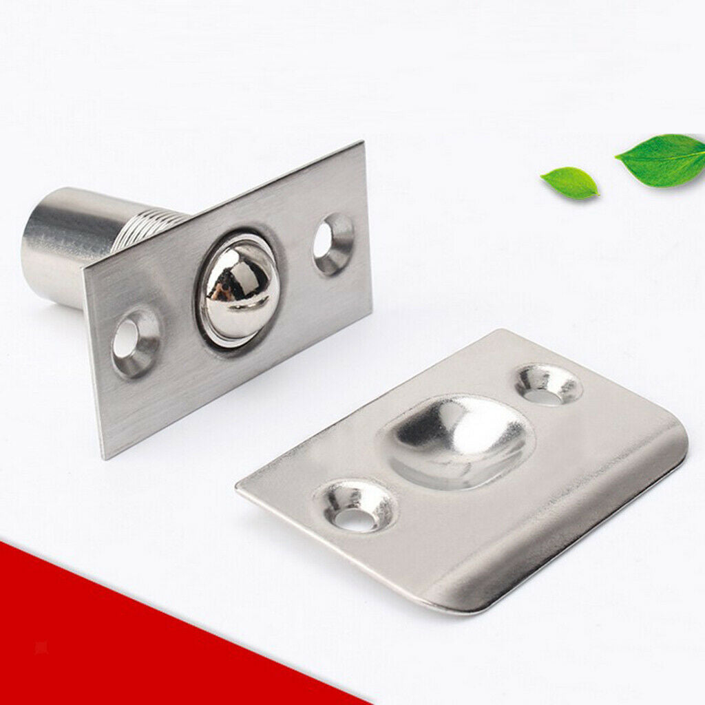 Adjustable Door Roller Catch Mortice Spring Loaded Ball Latch Locks Chrome