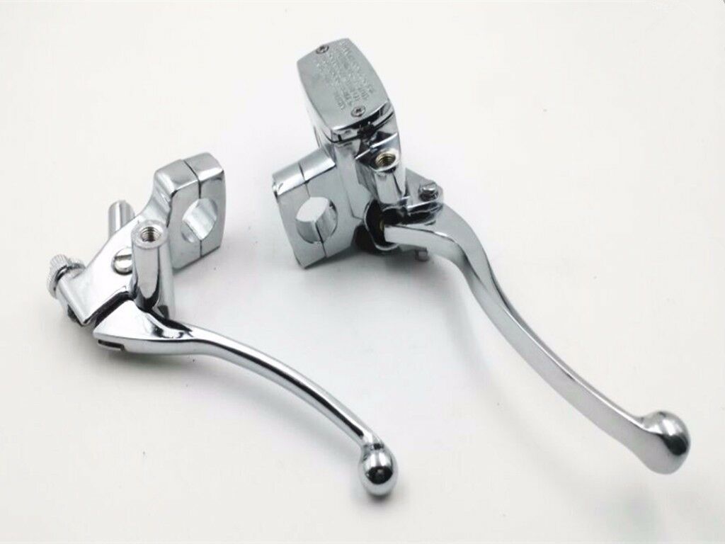 Chrome 7/8" 22mm Handlebar Control Brake Clutch Levers CB Motorbike Street Bike