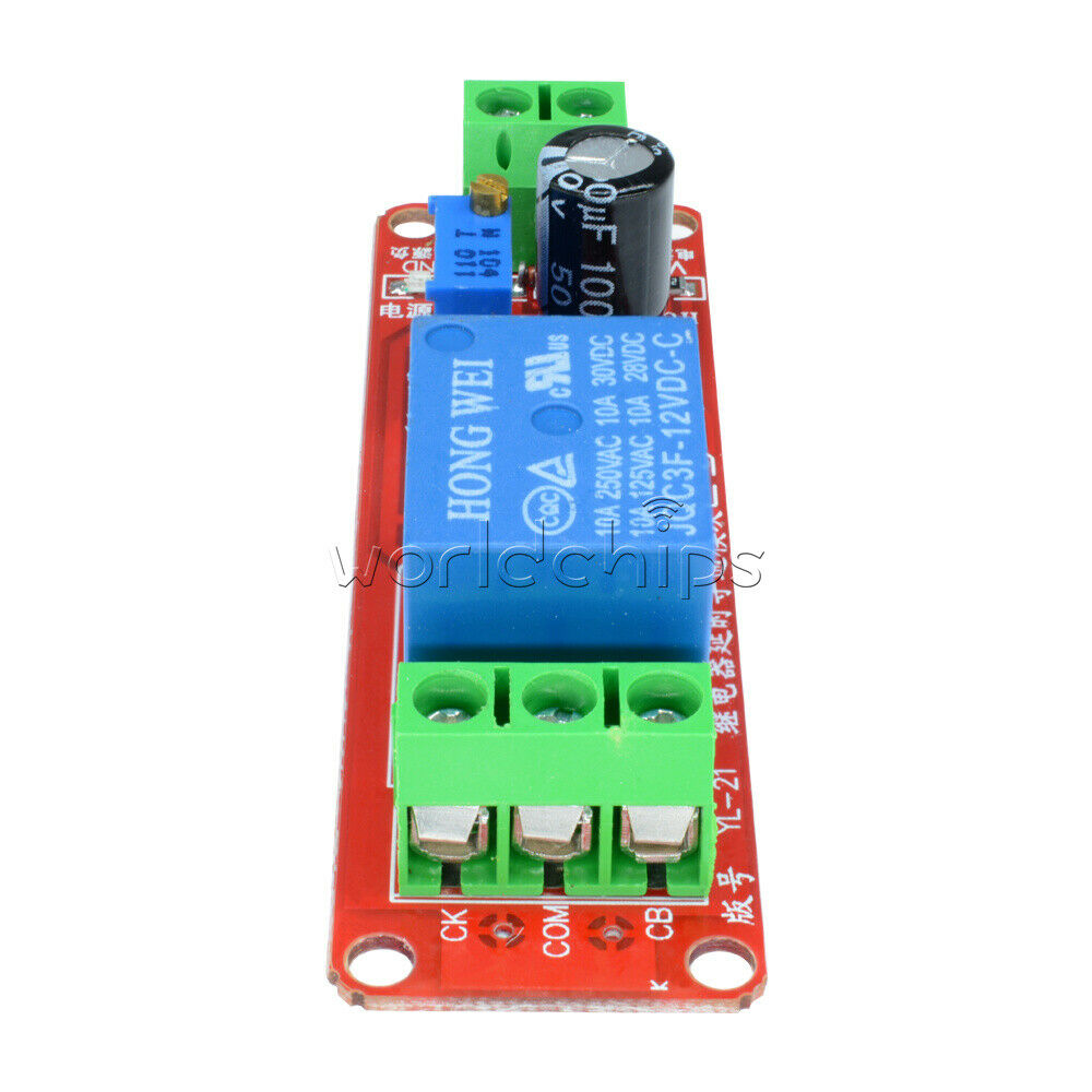2PCS 12V DC Conduction Delay Relay Shield Module NE555 Timer Switch 0-10 Sec