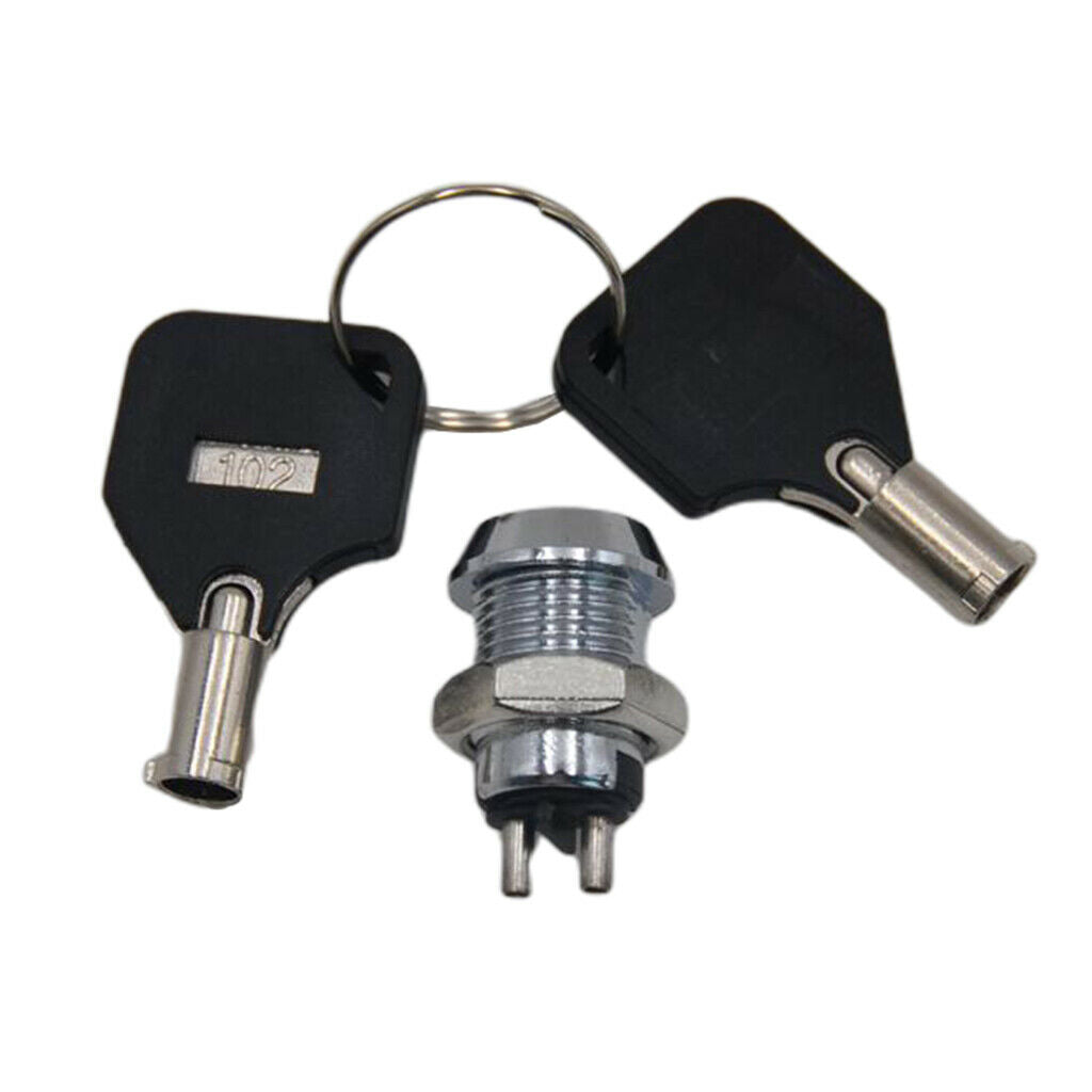 15mm Security Barrel Switch SPST 2 Position with 2 Barrel Keys 907A UK
