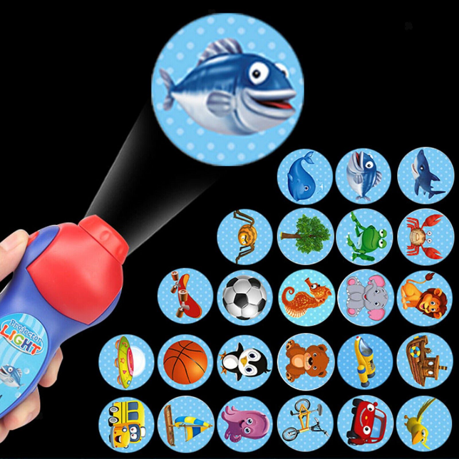 Children Kids Baby Torch Projector Flashlight Bedtime Toys Projection Light