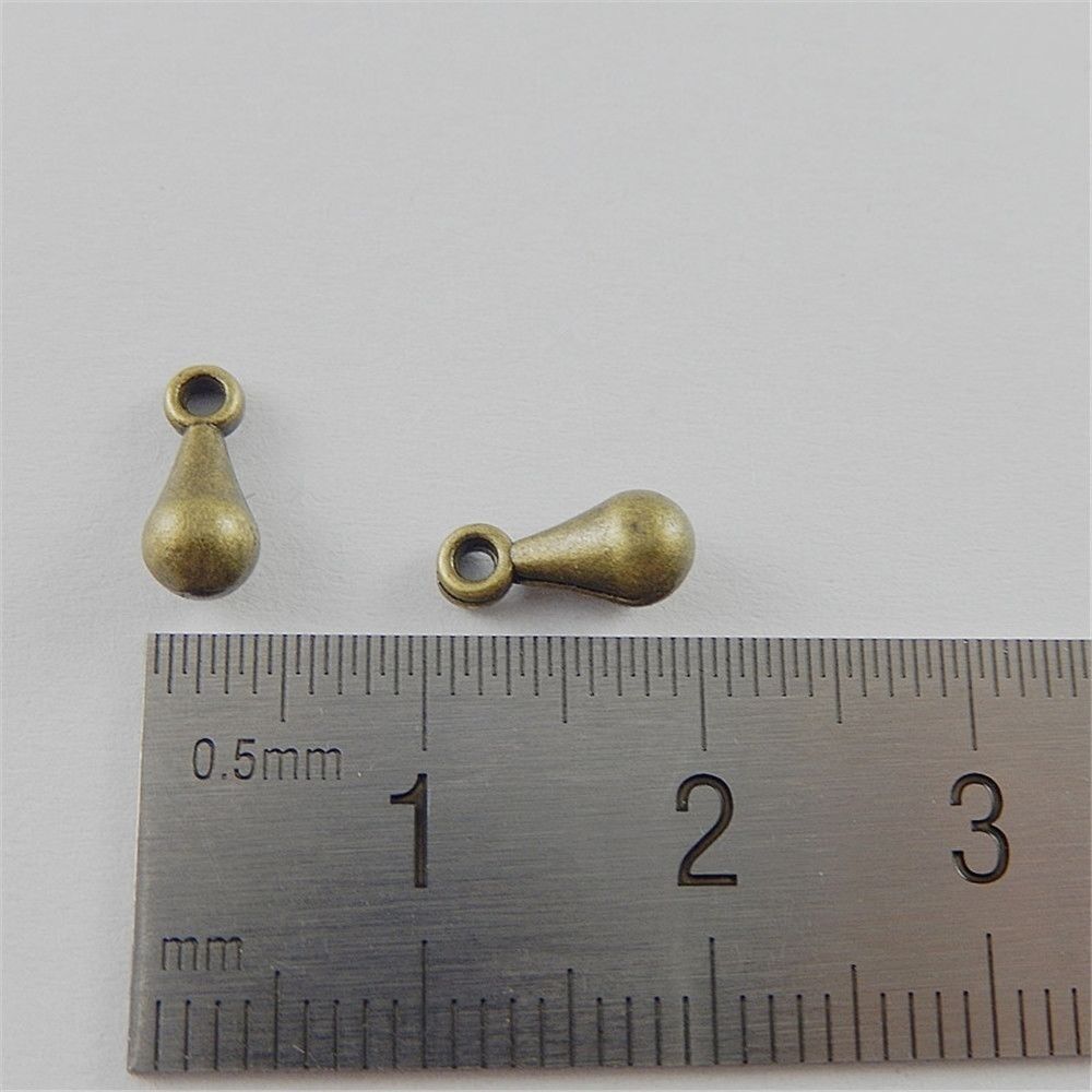 150 PCS Retro Bronze Mini Bowling Bottle Charm Alloy Pendant Jewelry Craft 9*4mm
