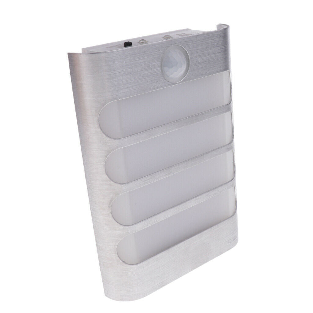 Battery Powered PIR Motion Sensor Sconce Wall Light Night Lamp White