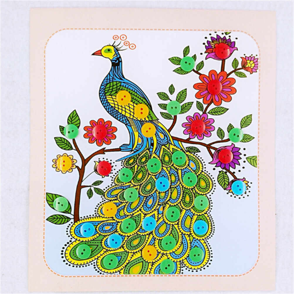 1Pc DIY Button Drawing Painting Interactive Material Kids Educational To.l8