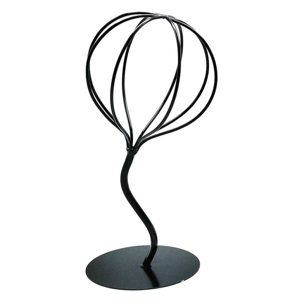 Modern Metal Hat   Holder Tabletop Decor Wig Display Stand Shelf Black