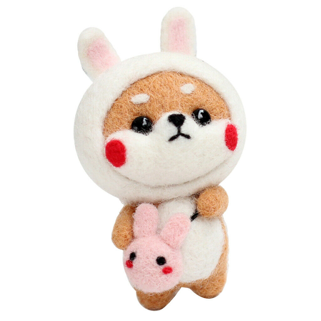 5pcs Cute Shiba Inu Dog Felting Kit Arts And Crafts Wool Kit DIY Decoration