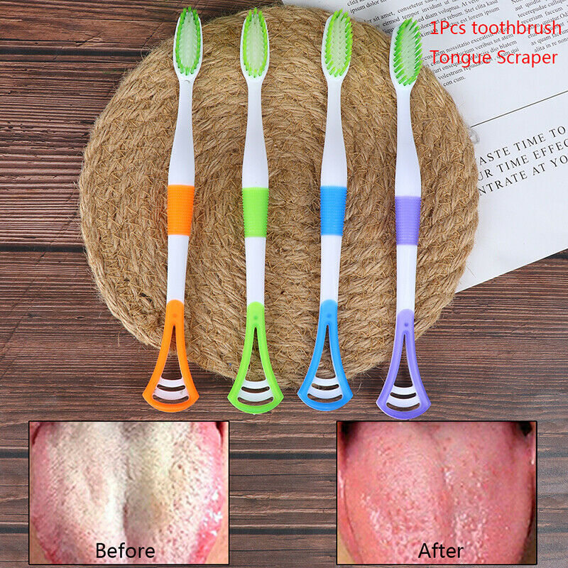 1Pcs Dental Care Brush Away Cleaner Toothbrush Tongue Cleaner Scraper Ora.l8