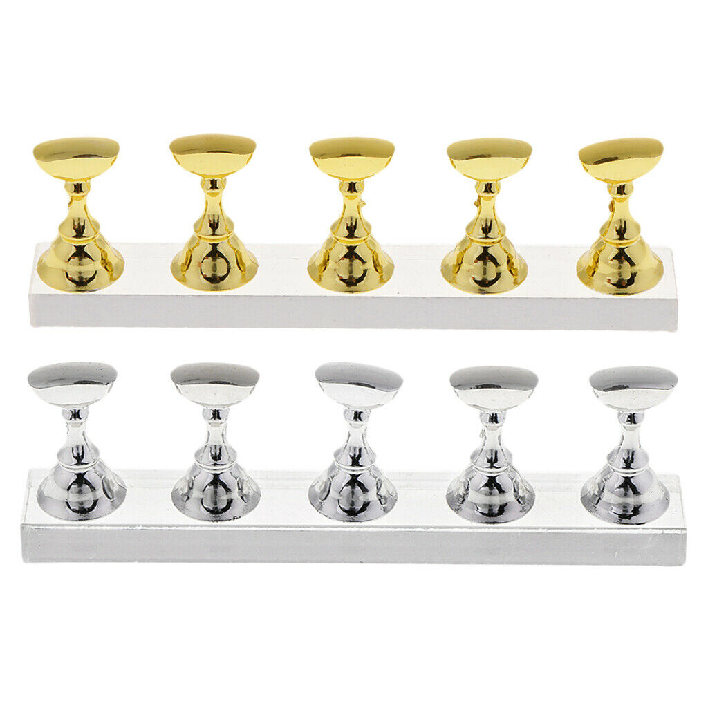 2 set Acrylic Magnetic Nail Tips Practice Display Stands Holders Chessboard