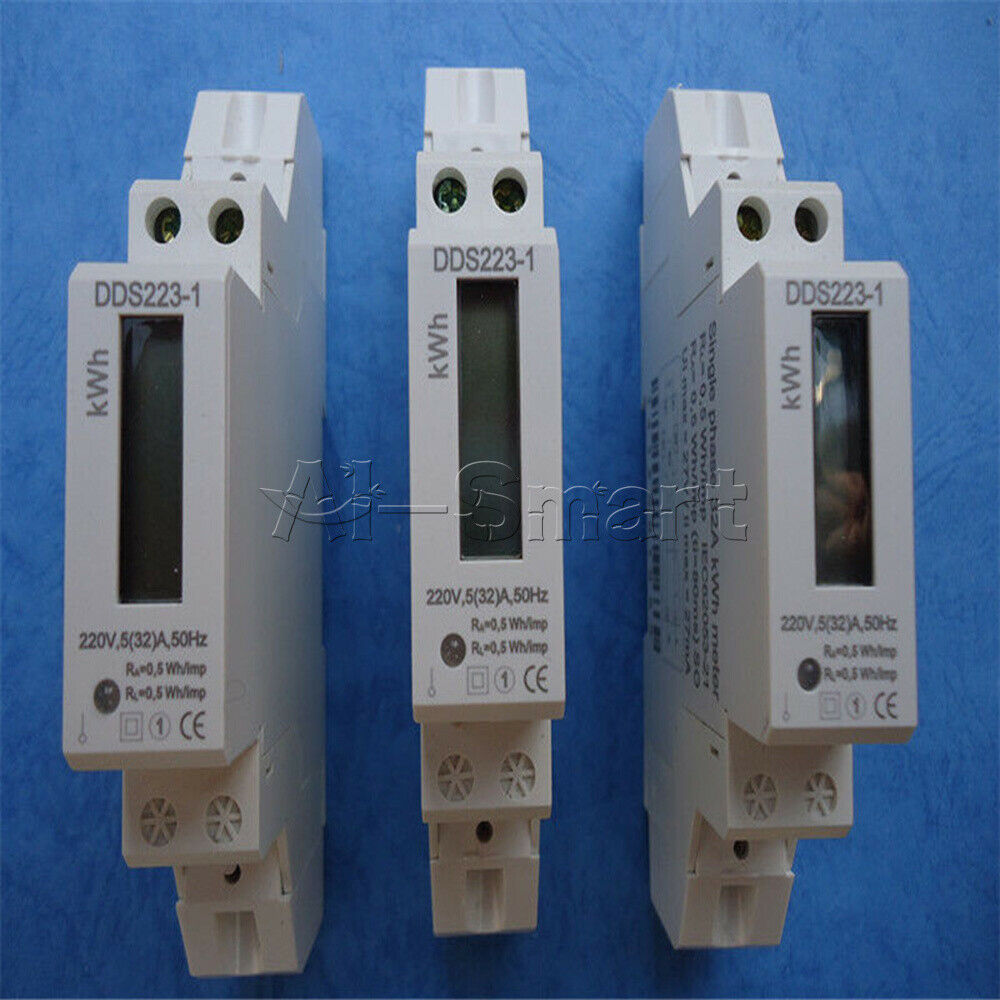 Digital LCD 220V 230v AC DIN Rail Electric Kilo watt Hour KWH meter DDS223-1
