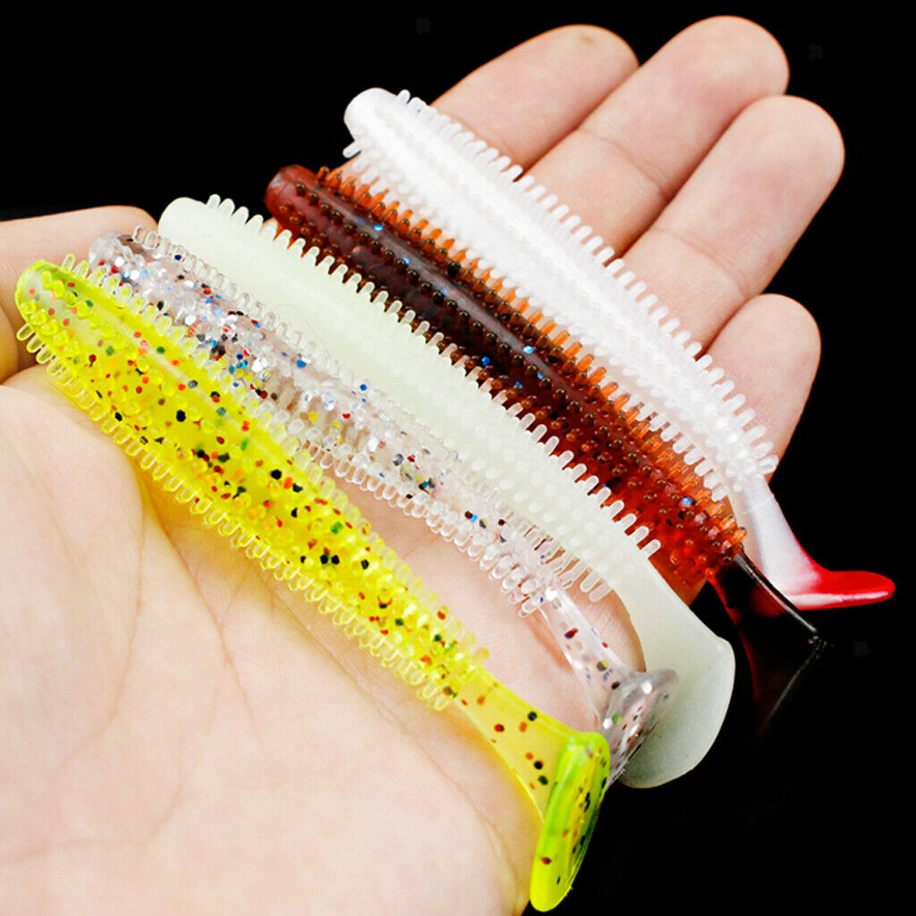 5Packs Soft Fishing Lures Lifelike Swimming Worm for Bass Trout Walleye