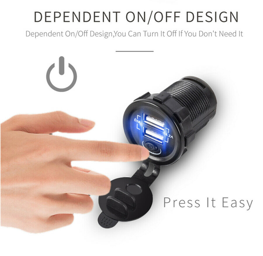 12V-24V Car Truck Fast Charger Dual USB Interface Output Current 4.2A Universal
