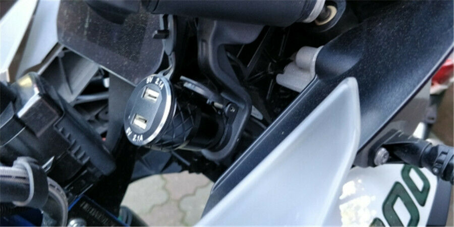 Metal 4.2A Motorcycle Dual USB Adapter fit Hella / DIN BMW F800/F65 /F700/R1200