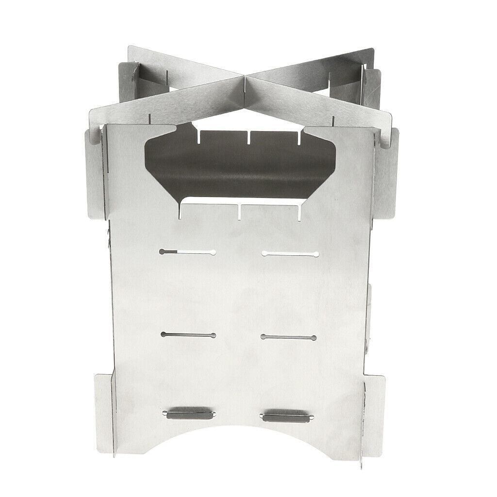 Stainless Steel Foldable Camping Stove Outdoor Picnic Wood Burner 20x16.5cm