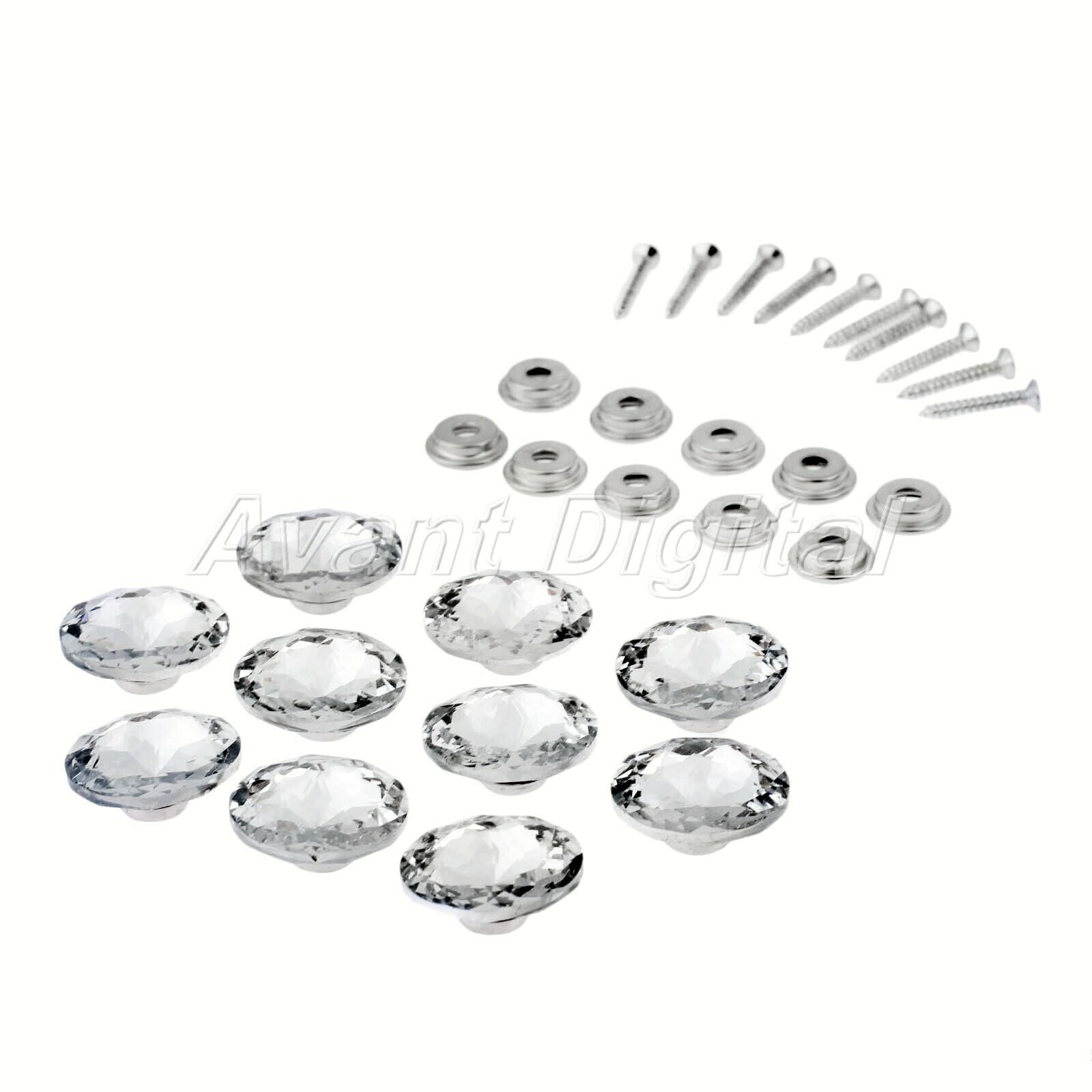 2.5cm 10pcs Sofa Screw Sew Buttons Crystal Upholstery Nails Tacks Shiny Pattern