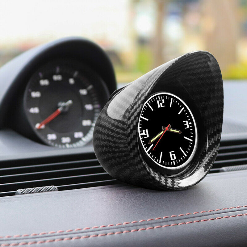 Carbon Fiber Electronic Car Interior Dashboard Clock w/ Auto Luminous Backlight