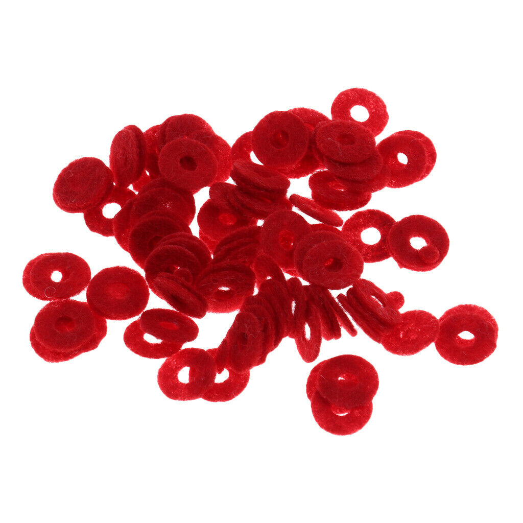 Pack of 90 Red Small Piano Balance Hitch Pin Felt Punchings Shims Gaskets