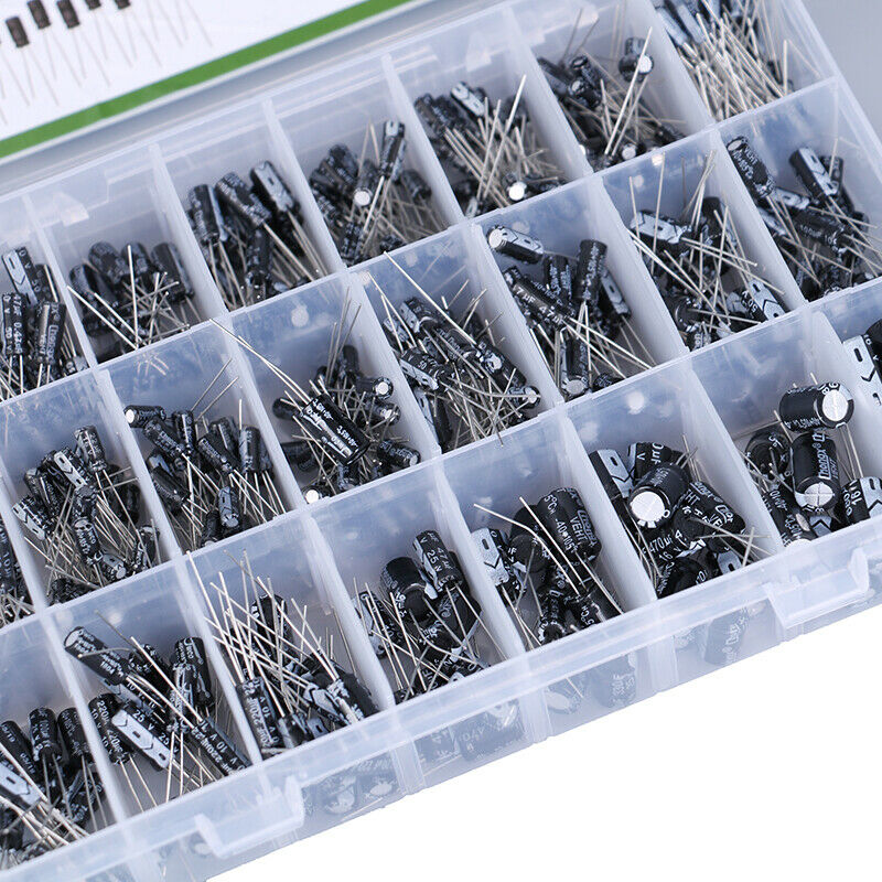 500Pcs 0.1-1000UF 24Values Aluminum Electrolytic Capacitors 16-50V CapacitoY1