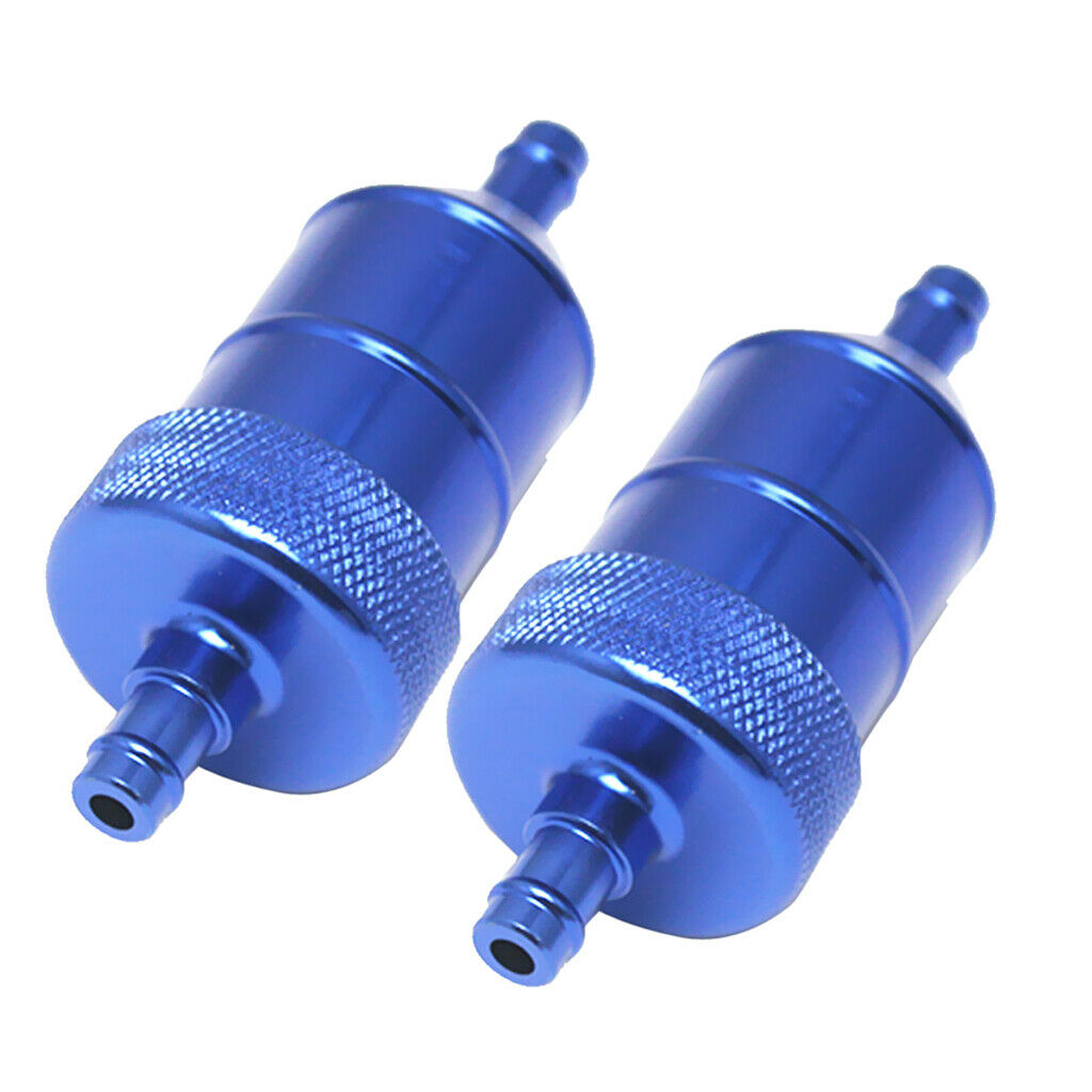 2x Motorcycle Pit Dirt Bike ATV Quad Inline Fuel Gas Filter 5/16 in 8mm Blue