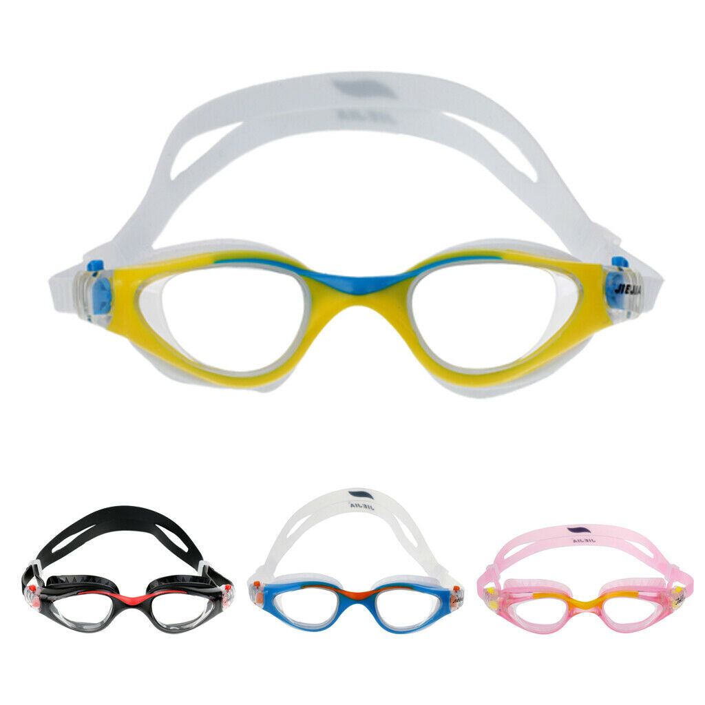 Kids UV Protection Silicone Swimming Goggles Anti-fog Swim Glasses Yellow