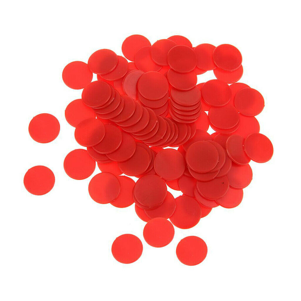 Plastic Counters Bingo Game Counters Playing Tabletop Board Games 1.9cm,Red
