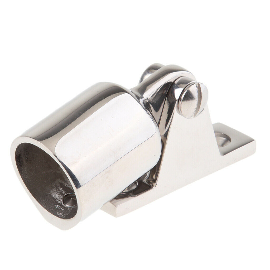 Durable Deck Hinge Bimini Top   Tube 1 inch Eye End for Boat Yacht, Polished