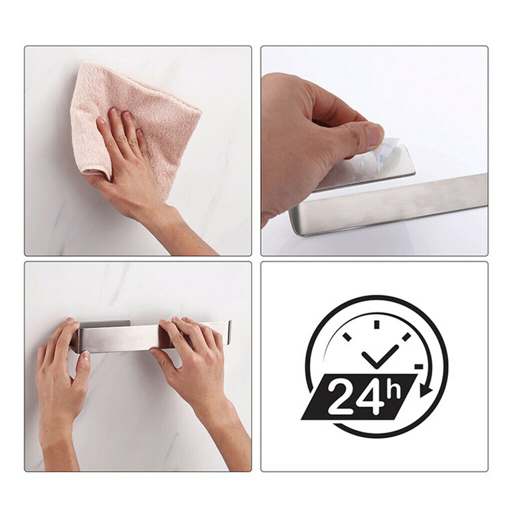 Towel Rail No Drilling Towel Holder Bath Bathroom Bedroom Wall Shelf Rack