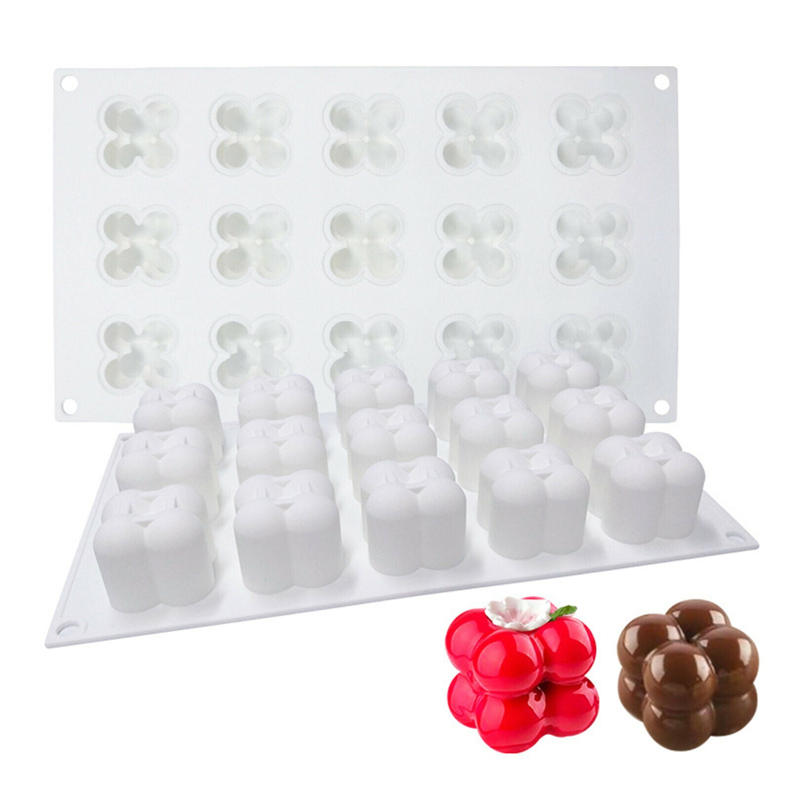 15-in-1 Cube Candle Mould Bubble Cube Design for Chocolate DIY Wax Plaster
