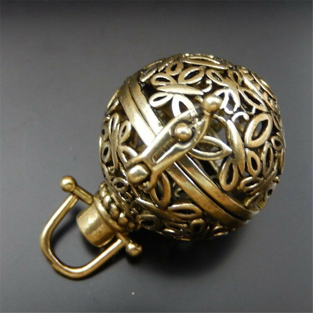 2 Retro Bronze Butterfly Bola Ball Hollow Chime Brass Harmony Locket 25*23*29mm