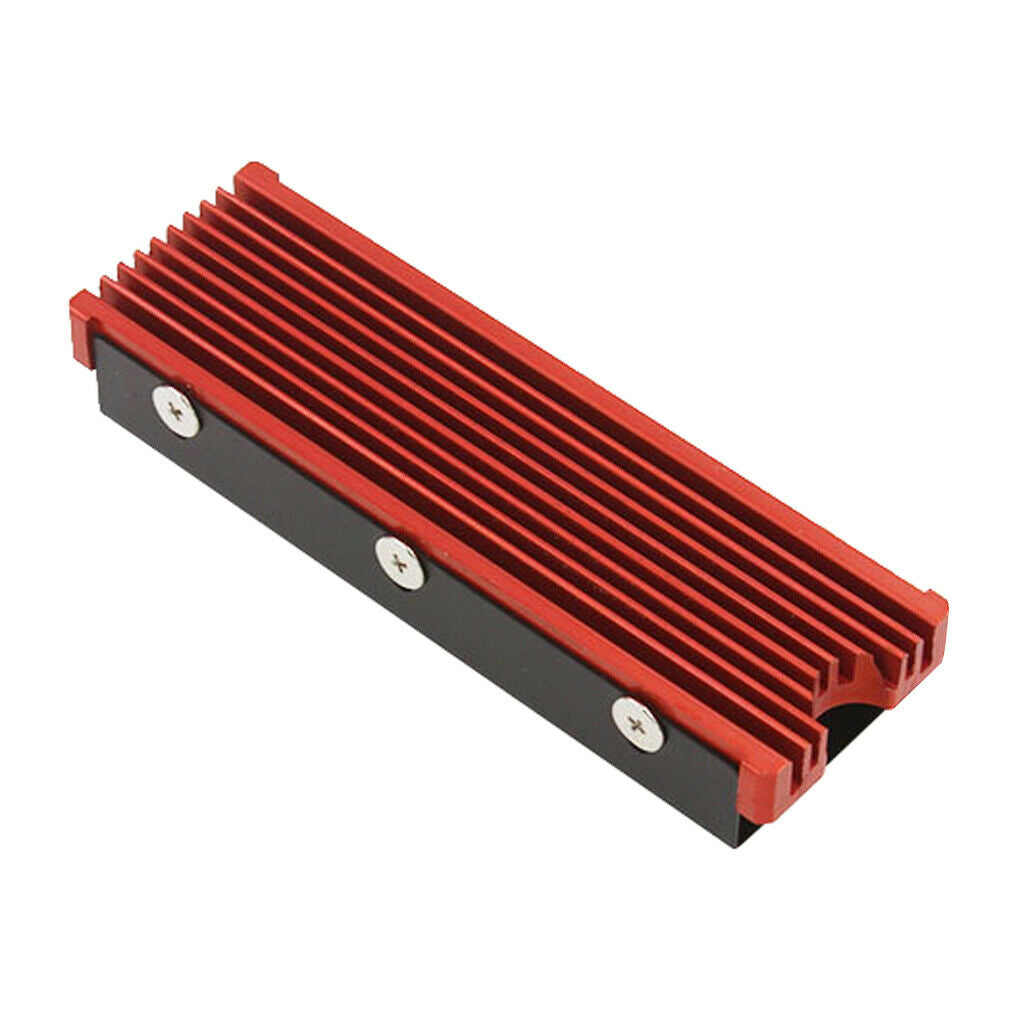 Double-Sided Aluminum Heatsink for PCIe NVMe M.2 SSD with Thermal Pad-Red