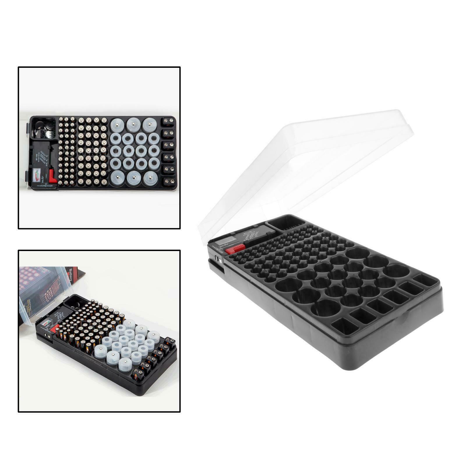 BT-106 Battery Organizer Storage Carrying Case Box with Checker 34x17x6.8cm