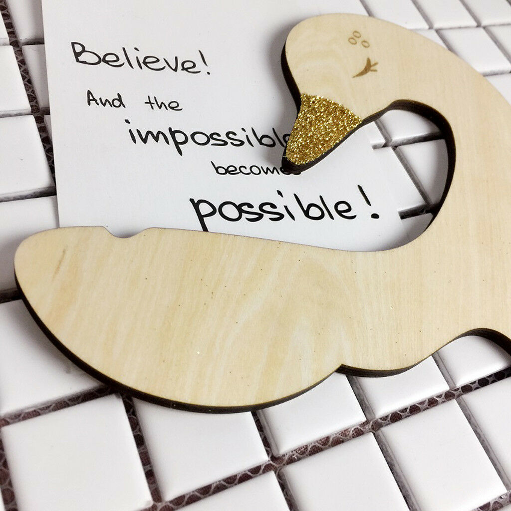 2pcs Swan Pink Bowknot Baby Kid Room Nursery Wooden Coat Clothes Hook Hanger
