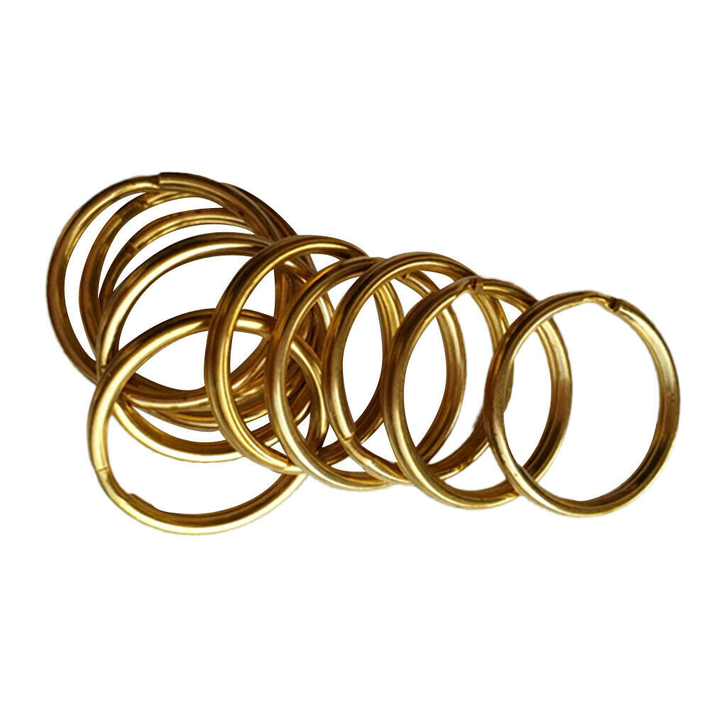 20Pcs Brass Keyrings Split Key Rings 15mm/12mm Hoop Loop for Jewelry Making