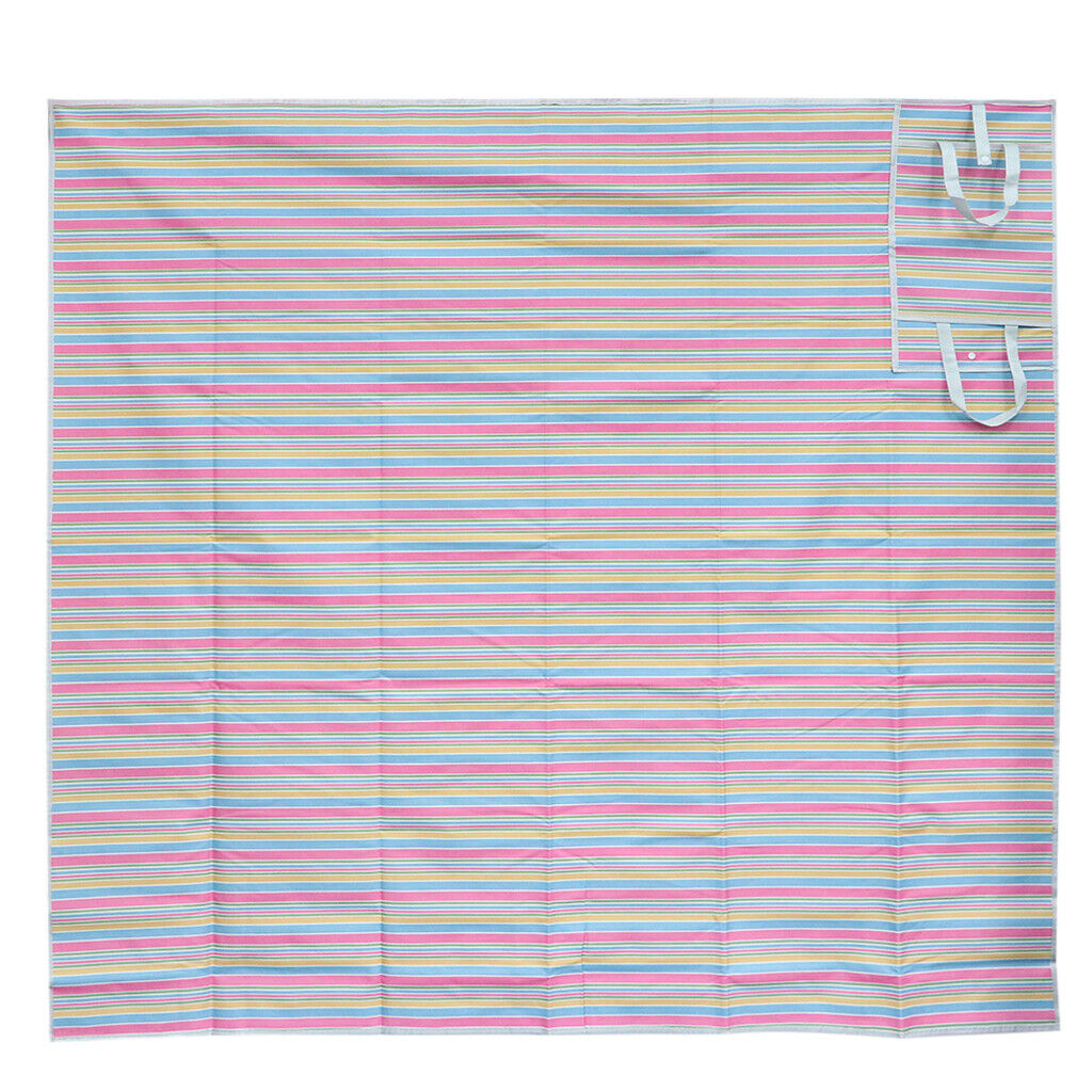 Outdoor Oxford Picnic Beach Camping Moisture-Proof Mat Bag Pink Stripes