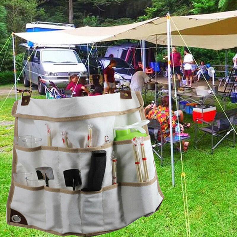 Hanging Outdoor Camping Picnic Storage Bag Triangle /Rectangle Tableware Storage