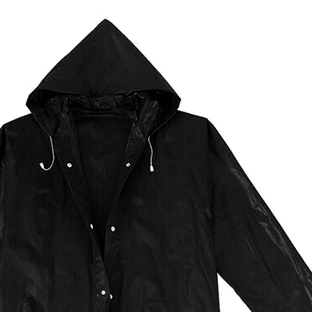 Packable Long Hooded Rain Jacket Waterproof Lightweight Raincoat Poncho