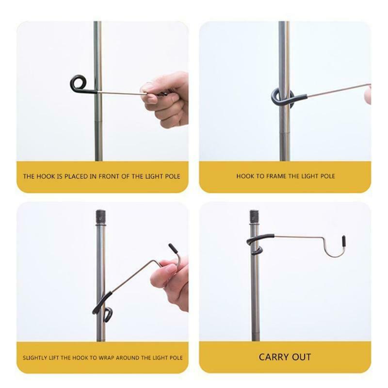 Tent Po-le Lamp Holder Hook Aluminum Alloy Camping Portable Wind Chimes Tool