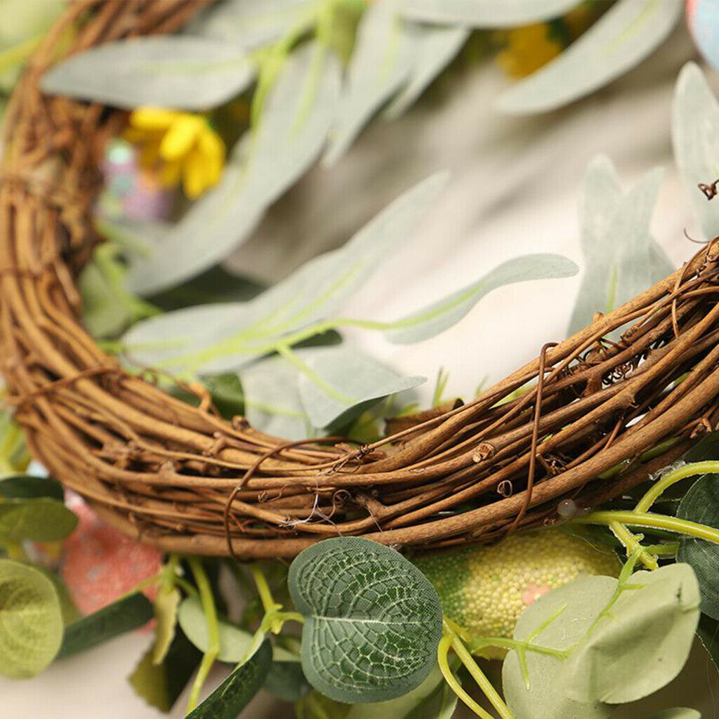 Faux Easter Egg Eucalyptus Wreath Door Hanging Home Garden Indoor Decor