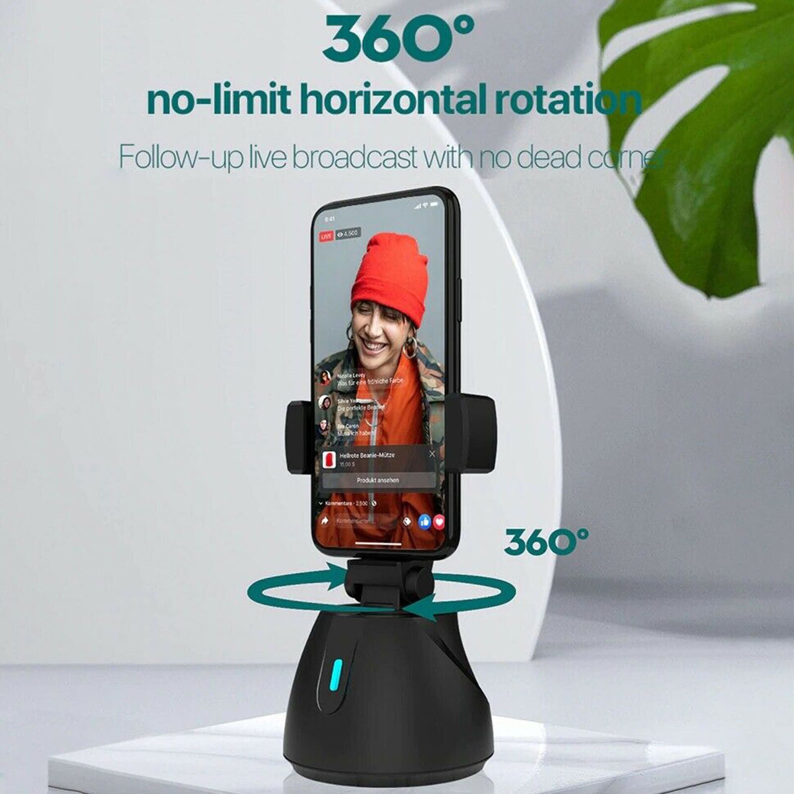 Camera 360 Smartphone Auto Tracking Smart Shooting Phone Holder Selfie Stic
