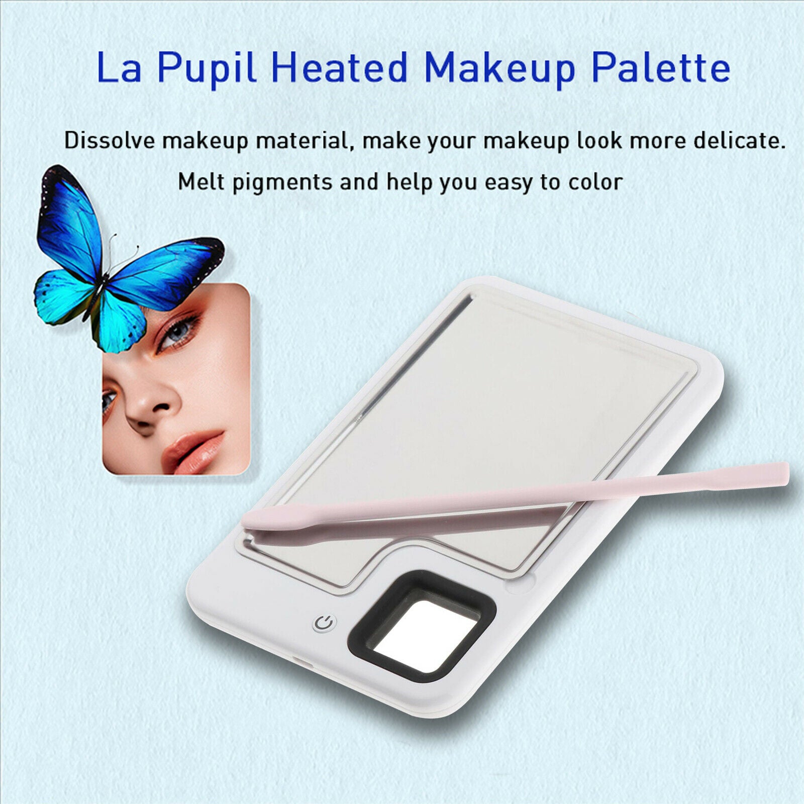 Heated Makeup Palette Artist Tool Eye Shadow Pigment Mixing With Spatula