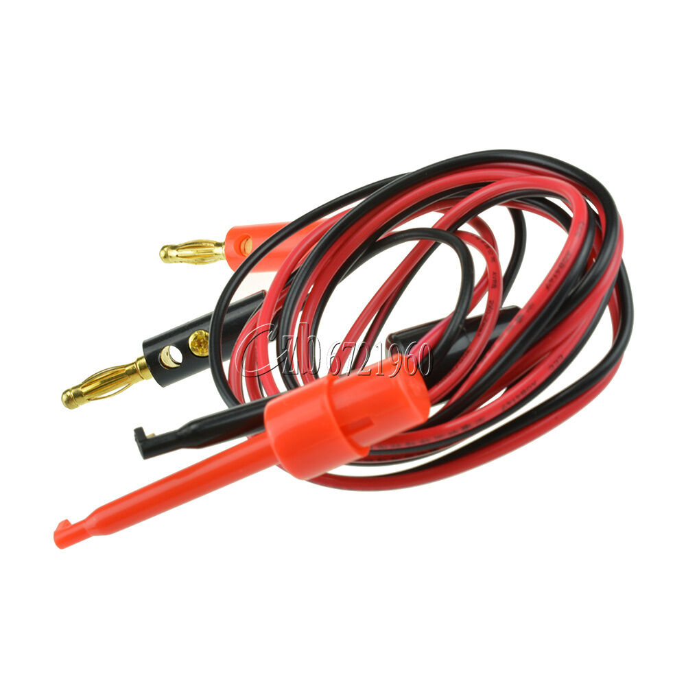 2 Pair Banana Plug To Test Hook Clip Probe Lead Cable For Multimeter