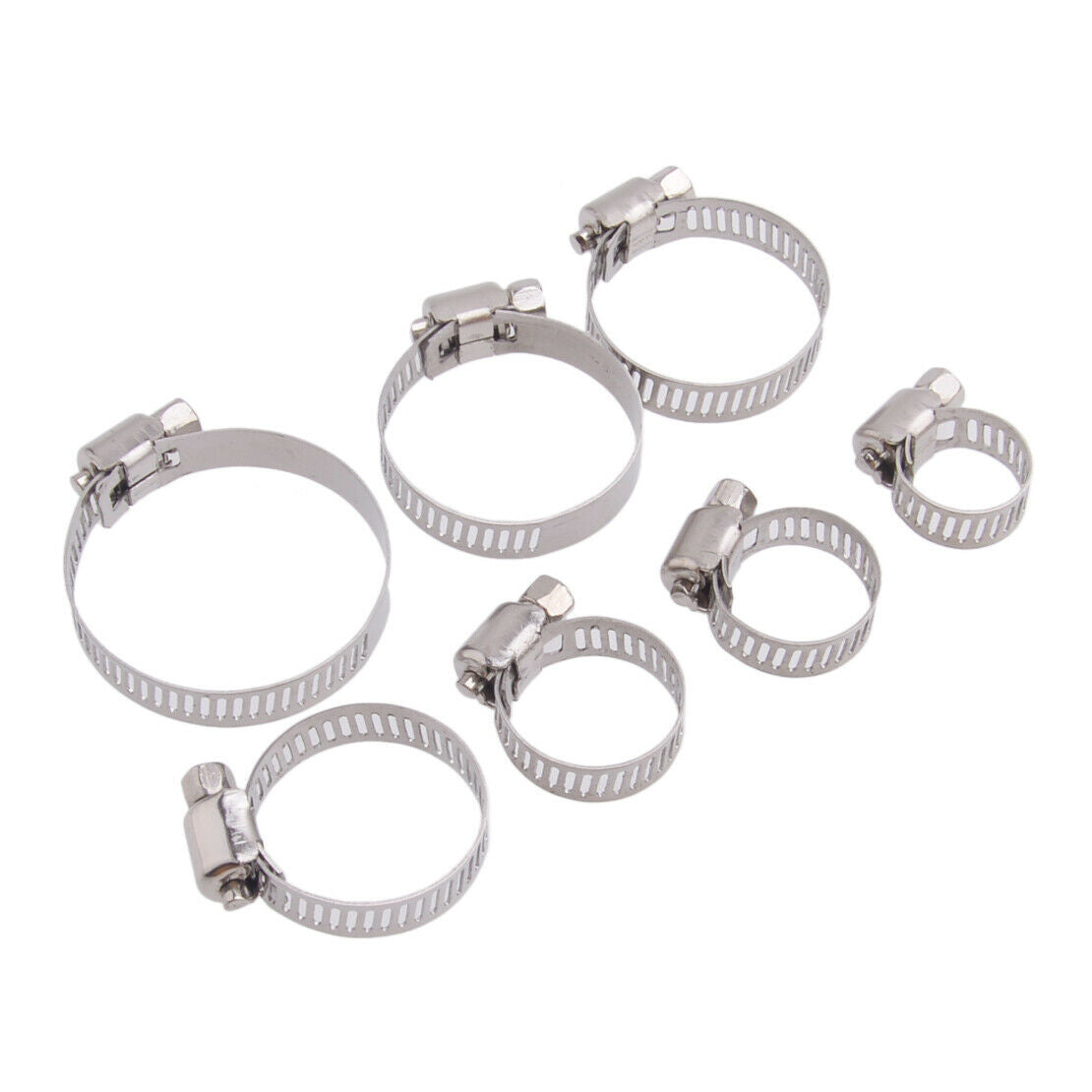 60pcs/set Stainless Steel Clamp Wire Assortment Hoop Hose Clamps for Fuel Line