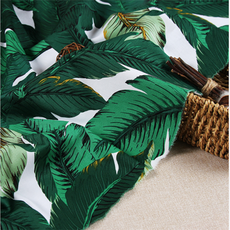 100x145cm Large Banana leaf Printing Fabric Sewing Dress Clothes Material DIY