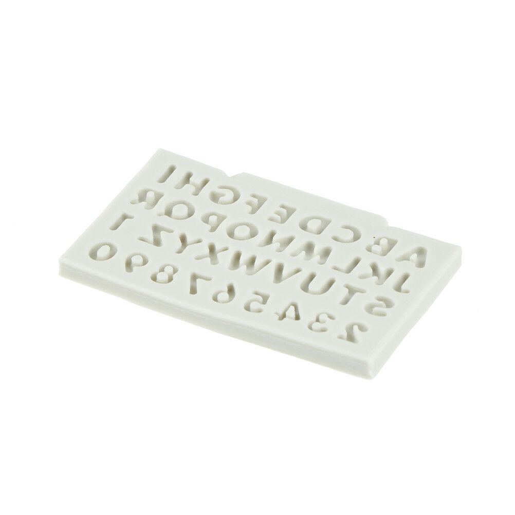Letter Numbers Silicone Mold Fondant Mould Embossed Cake Decor Jewelry Tool DD