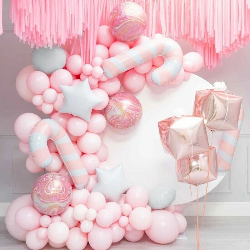 Pink Balloon Chain Combination Birtay Party Wedding Room Decoration Set BallK6A5