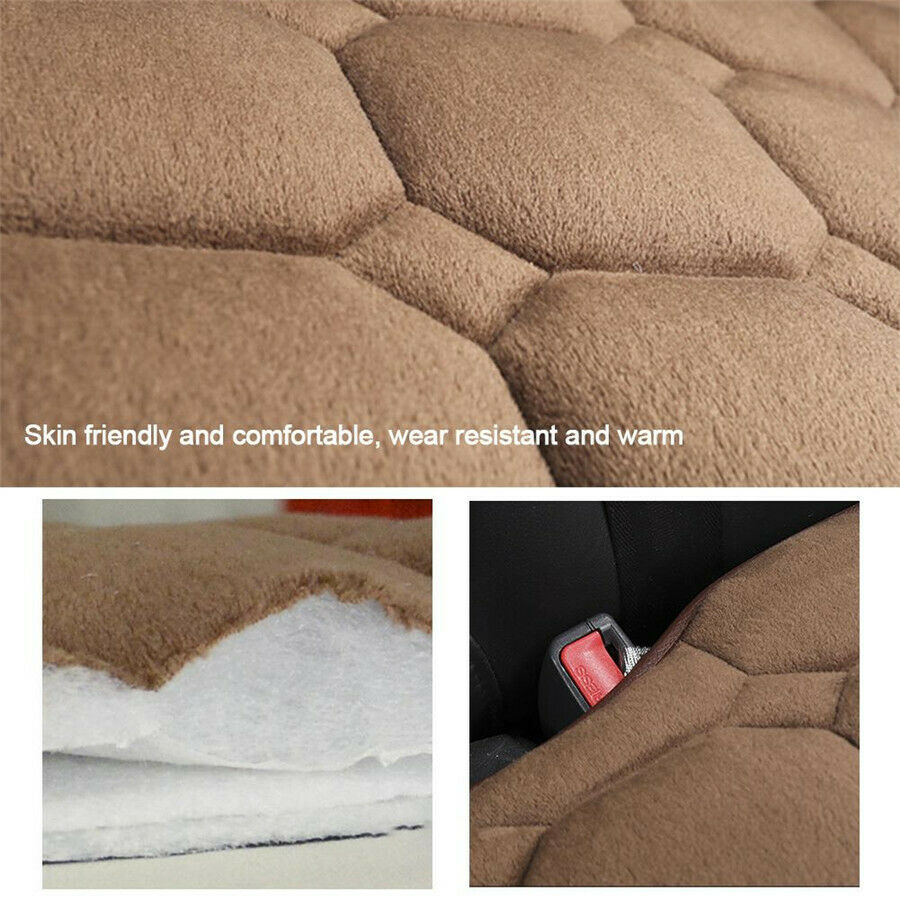 1PC  Short Plush Black Non-slip Silicone Warm Auto Front Backrest Seat Cushion
