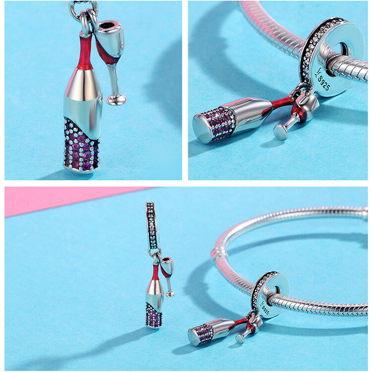 Authentic 925 Sterling Darling You Cheers Beer Charm Dangle for Wife Best Gifts