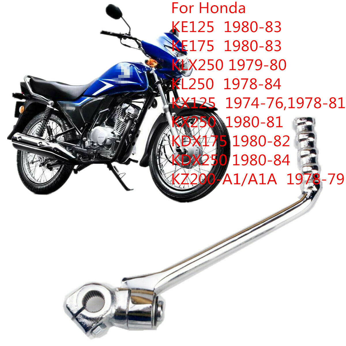 16MM Kick Starter Lever Pedal For Kawasaki KE KL KLX KX KDX KZ 125 175 200